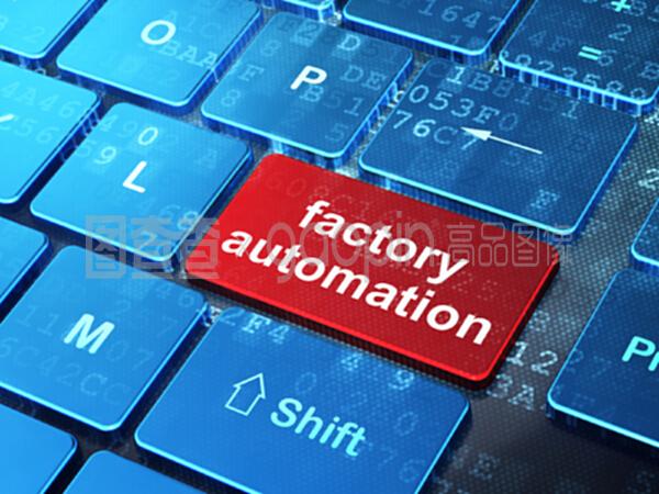 基于计算机键盘背景的工业概念工厂自动化